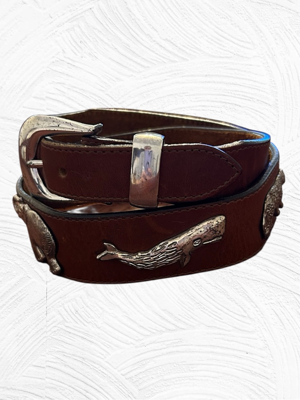 Vintage Honest Leather & Brass Safari Animal Belt